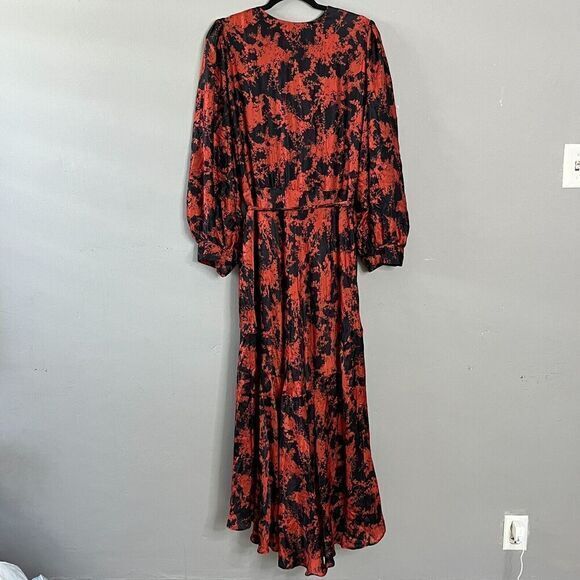 Caballero Maxi Wrap Dress Silk Blend Red/Black Plus Size 1X Holidays‎ Party - Picture 10 of 10